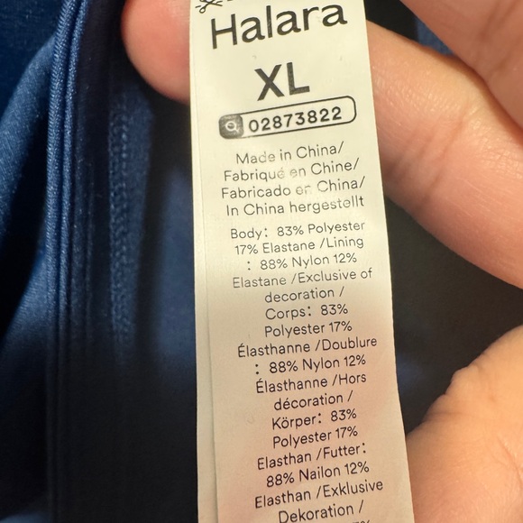 Halara Long Sleeve  Contrast Mesh Workout Sports Top Navy - Picture 10 of 10